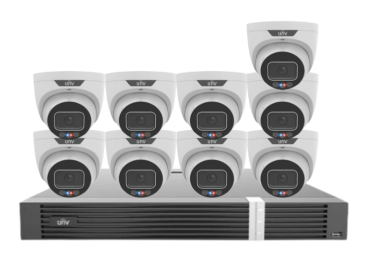Uniview 8MP CCTV Kit – Up to 16 Cameras with 16-Channel AI NVR and HDD (8MP Triguard Series)