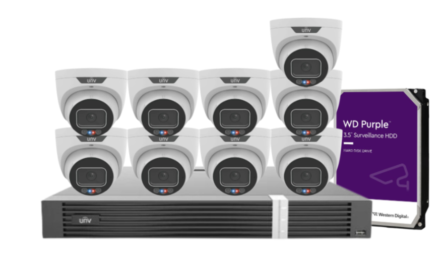 Uniview 8MP CCTV Kit – Up to 16 Cameras with 16-Channel AI NVR and HDD (8MP Triguard Series)