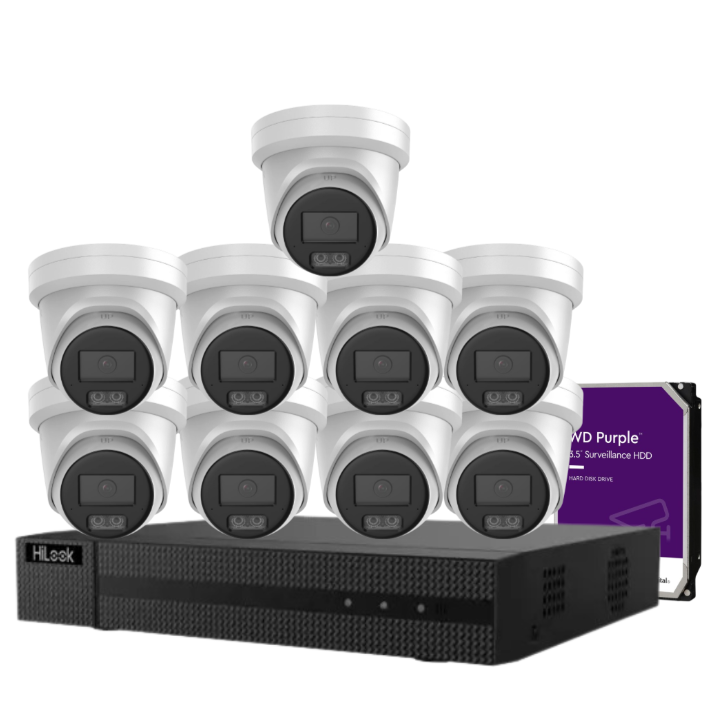 HiLook IPC-T581H-MU 4K Hi-Color CCTV Kit with 16-Channel PoE NVR + HDD | Up to 16 Cameras | SKU: IPC-T581H-MU-16KIT