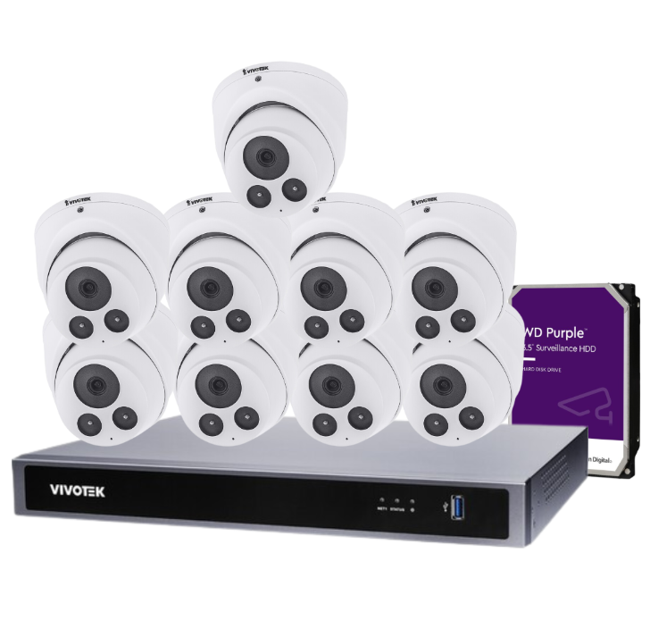Vivotek IT9380-H 5MP CCTV Kit with 16 Cameras + 16-Channel NVR & HDD – AI-Powered, Professional-Grade Surveillance System