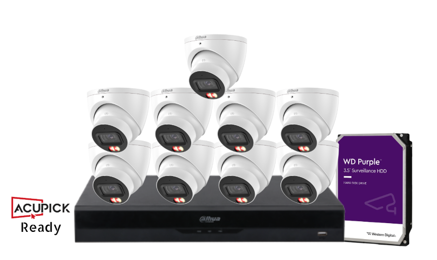Dahua IPC-HDW3667EM-S-IL-ANZ 6MP AcuPick WizSense CCTV Kit – Up to 16 Cameras with 16CH Recorder, 8MP NVR & HDD | Smart Dual-Light Surveillance System