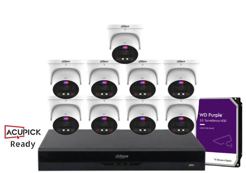 Dahua AcuPick Ready 8MP TiOC PRO Turret CCTV Kit – DH-IPC-HDW3849H-ZAS-PV-ANZ-S2 | 4/8/16 Cameras + 16CH NVR + HDD | AI Smart Surveillance System