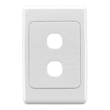 DATAMASTER® P4602WHI Two Gang Wall Switch Plate – White | Dual Port, Flush Mount, AS/NZ Compliant, Fits Cat6 & IDC Jacks