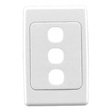 DATAMASTER® P4603WHI Three Gang Wall Switch Plate – White | Triple Port, Flush Mount, AS/NZ 3133 Compliant, Supports Cat6 & IDC Jacks