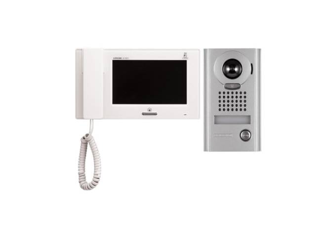 AIPHONE JP Series Video Intercom Kit – Surface Mount Video Door Station with 7" Touchscreen Monitor | JPS-4AEDV *MAX 4 DOOR 8 ROOM WITH JP-4HD