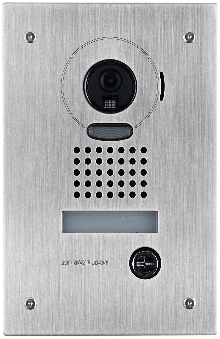 AIPHONE JO SERIES JO-DVF 2/4-WIRE INTERCOM 1-BUTTON AUDIO/VIDEO DOOR STATION - SILVER