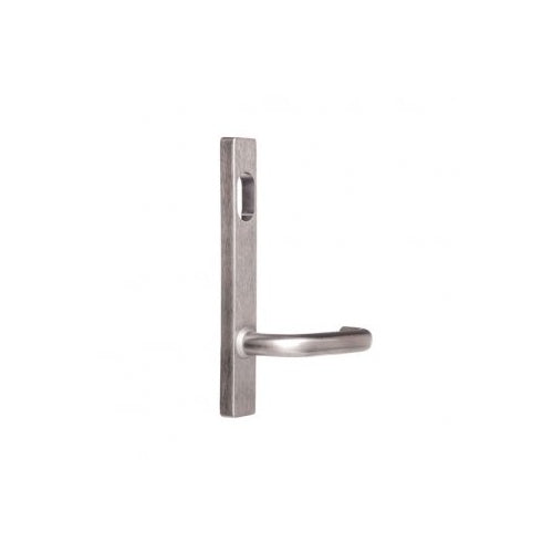 Lockwood Narrow Style Square End Exterior Plate with Cylinder Hole & Type 70 Round Lever - Satin Chrome