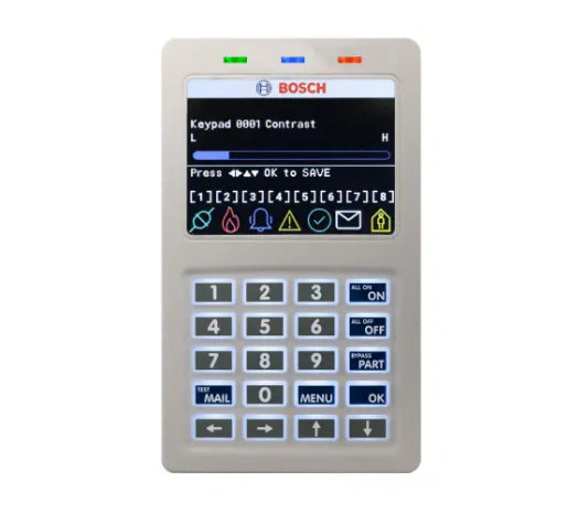 BOSCH Solution 6000 Wireless Alarm Kit with CC610PB panel, CP736B Smart Prox LCD keypad, 3x RFPR-12 wireless PIR detectors, RFRC-STR2 Radion receiver, 2x RFKF-FB transmitters