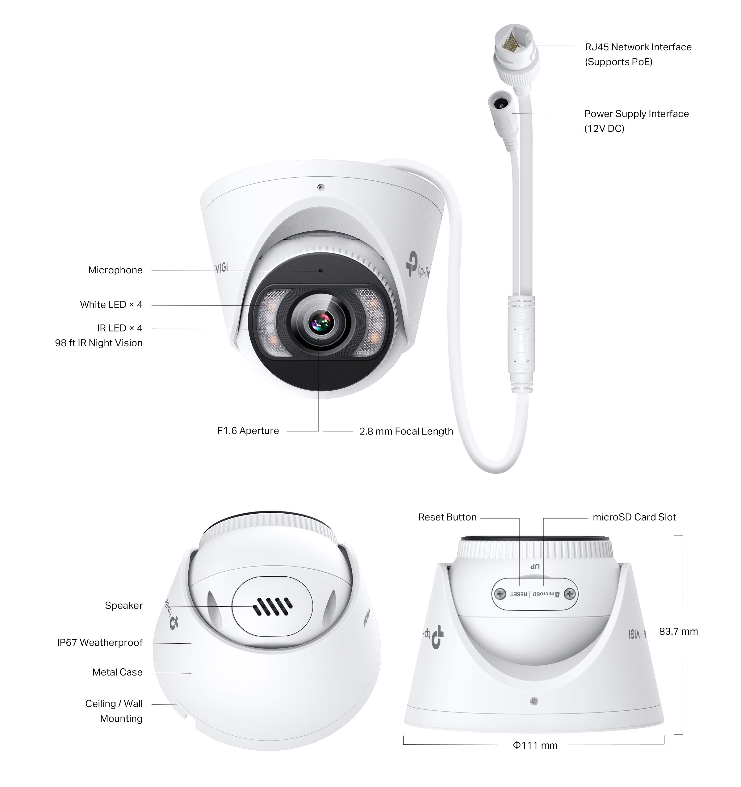 TP-Link InSight S455 VIGI 5MP Full-Colour Turret Network Camera – Sharper Vision, Smarter Protection