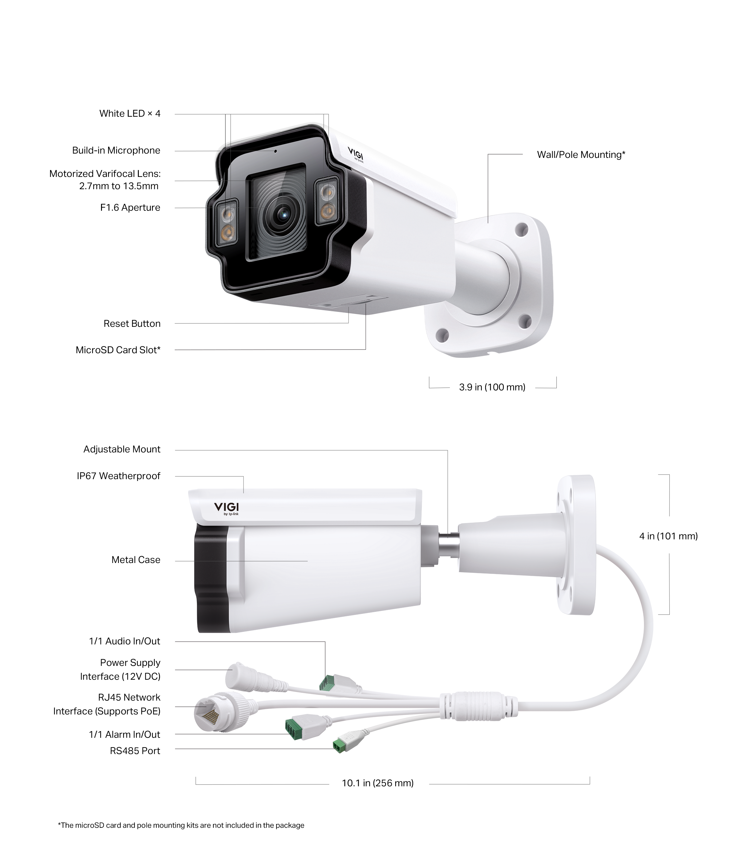TP-Link VIGI InSight LPR345Z 4MP Outdoor License Plate Recognition (LPR/ ANPR ) Bullet IP Network Camera | 5X Motorised Optical Zoom | Full-Colour Night Vision | IP67 IK10 | PoE | Barrier Gate Control