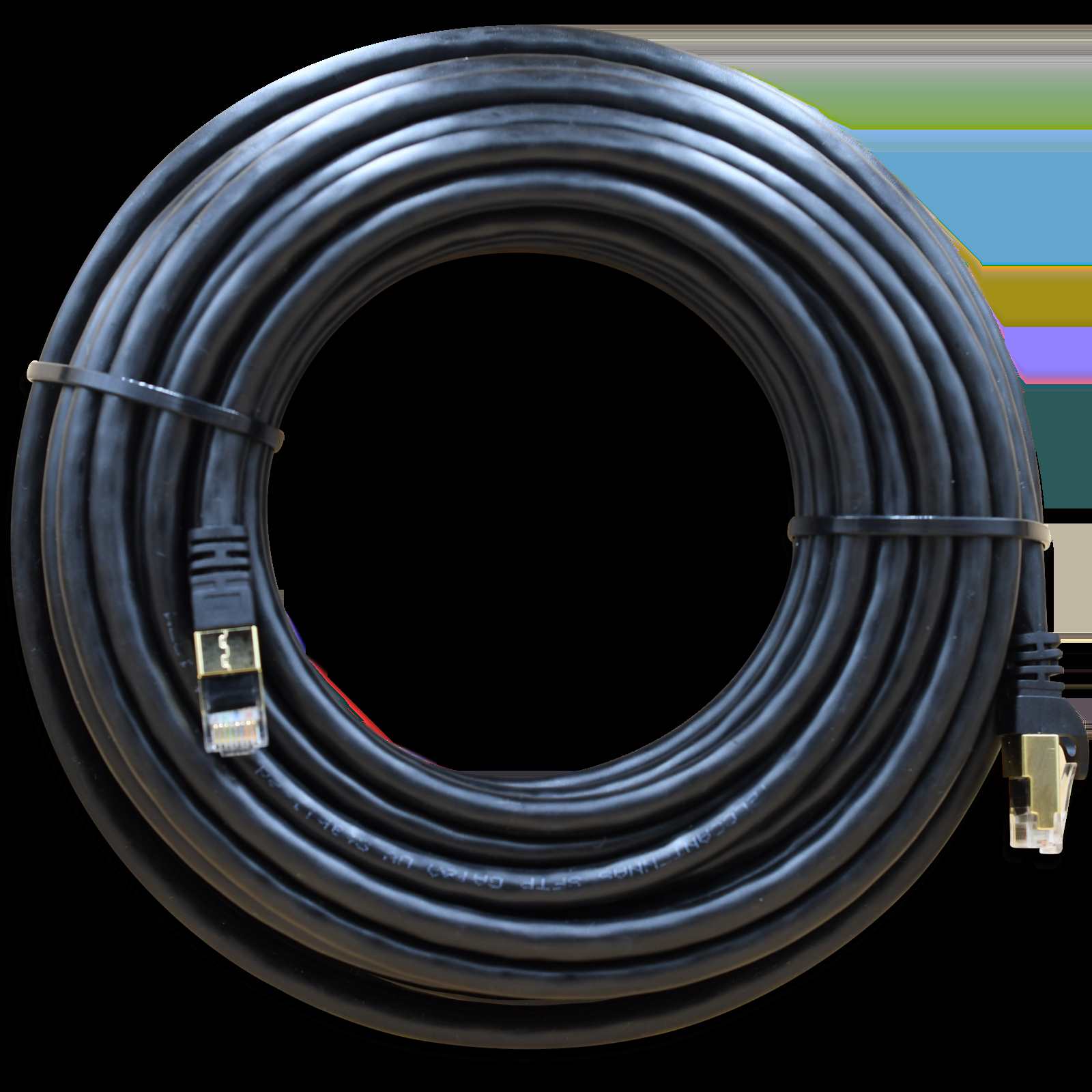 CCTV Cable 20m Shielded, black, heavy duty for IP Cameras