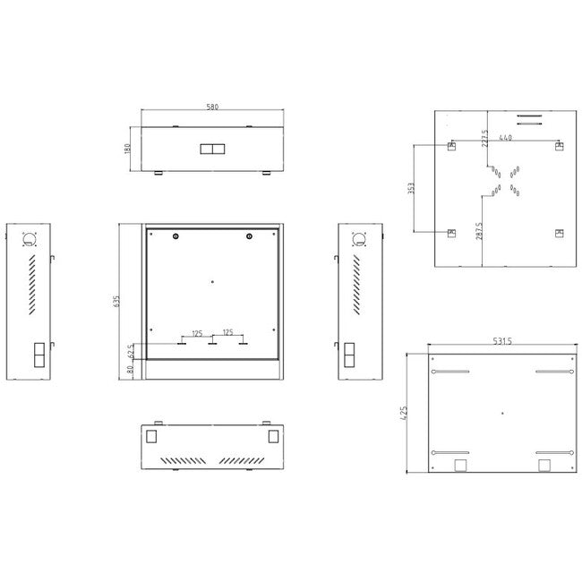 VIP Vision RK003 SECCAB All-in-One CCTV Slimline Vertical Wall Mount Security Network Cabinet