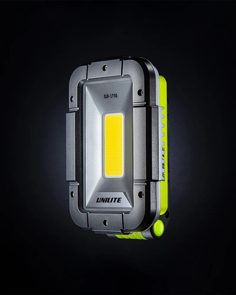 UNILITE SLR-1750 Folding Rechargeable LED Work Light | 1750 Lumens | Power Bank | Magnetic Mount | Heavy-Duty Copolymer and Aluminium Build | IPX5 Rated