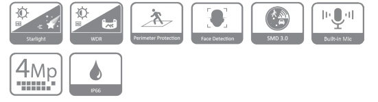 Dahua DH-SD1A404DB-GNY 4MP 4x Starlight IR WizSense Network PTZ Camera – 20m IR, AI Human & Vehicle Detection, PoE, IP66 & IK08