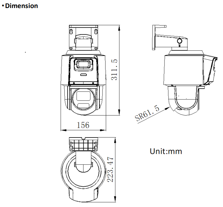 Hikvision DS-2SE3C404MWG-E/14 TandemVu 4MP+4MP 4× PoE PTZ Network Camera