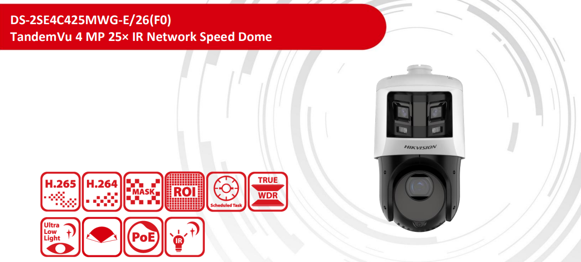 Hikvision DS-2SE4C425MWG-E/26(F0) TandemVu 4 MP 25× IR Network Speed Dome Camera
