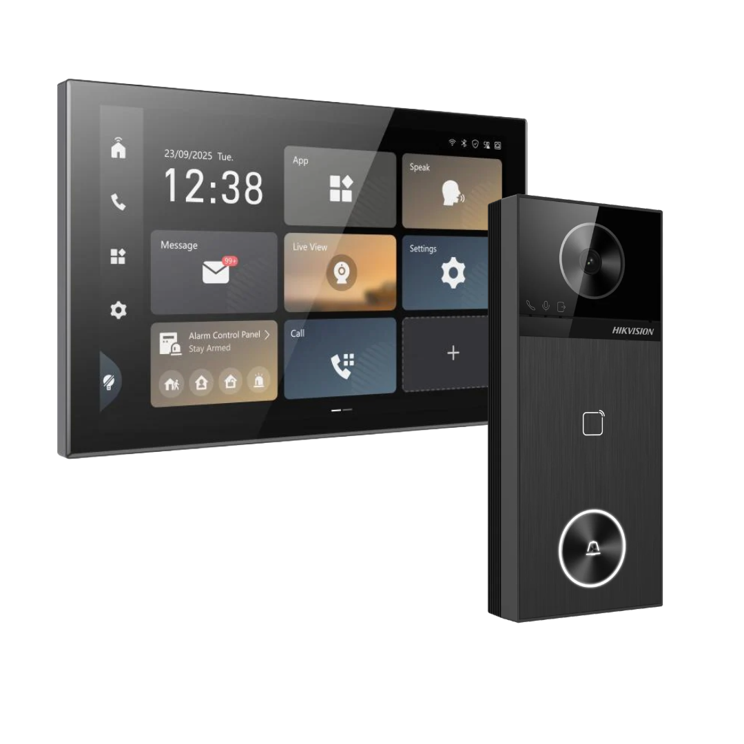 NEW* Hikvision 10.1" Android Video Intercom Kit – DS-KH9570-WTE1/S Indoor Station with DS-KV6114-WBE1 or DS-KV6124-WBE1 4MP Villa Door Station | Wi-Fi 6, PoE, Smart Access - CCTV Importers