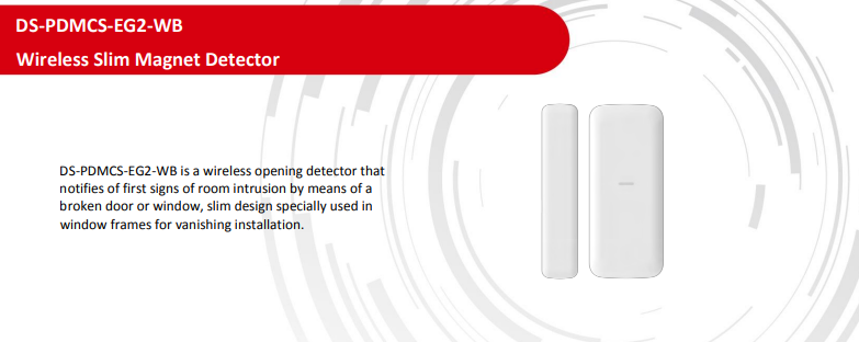 Hikvision AX PRO Series DS-PDMCS-EG2-WB Wireless Slim Magnetic Contact