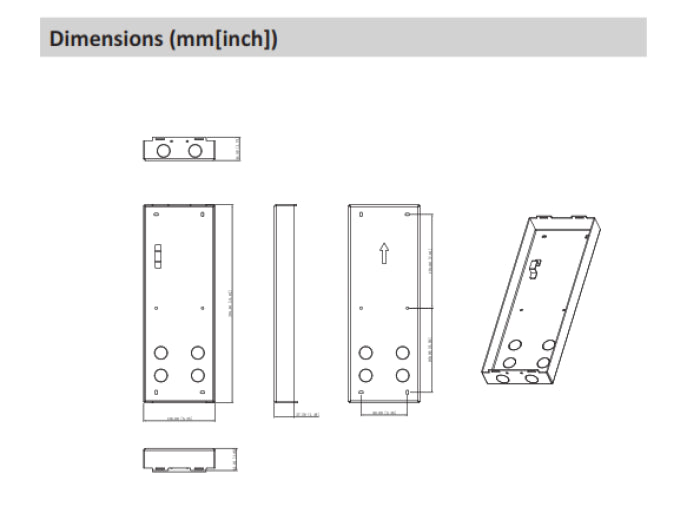 Dahua VTM130 Surface Mounting Plate for VTO65/75 Series Door Station – Aluminum Alloy, Silver - CCTV Importers