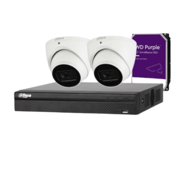 Dahua 2x 8MP Camera IPC-HDW3866EMP Kit with 4 Channel AI NVR with HDD