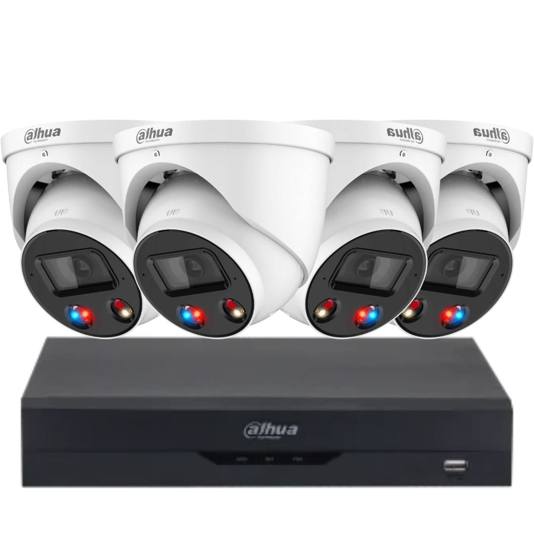 Dahua 6MP TiOC WizSense Active Deterrence CCTV Camera Kit – 2, 3 or 4 Cameras | 4CH / 8CH PoE NVR