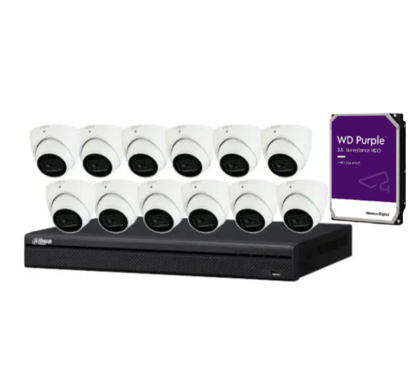 Dahua DH-IPC-DH-IPC-HDW3666EMP-S-AUS 12 Cameras with 16CH NVR System (6MP Camera) CCTV Kit