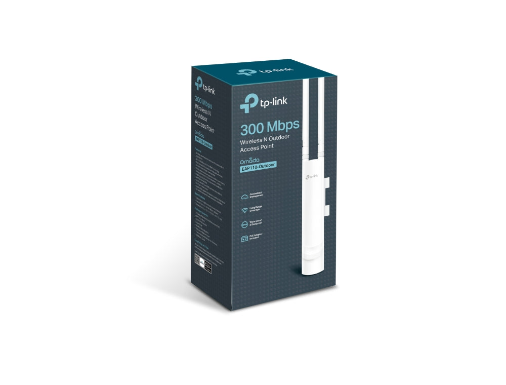 TP-Link EAP110-Outdoor 300Mbps Outdoor Wireless N Access Point – Long-Range Wi-Fi, IP65 Weatherproof, Passive PoE, Omada SDN, Seamless Roaming | SKU: EAP110-Outdoor