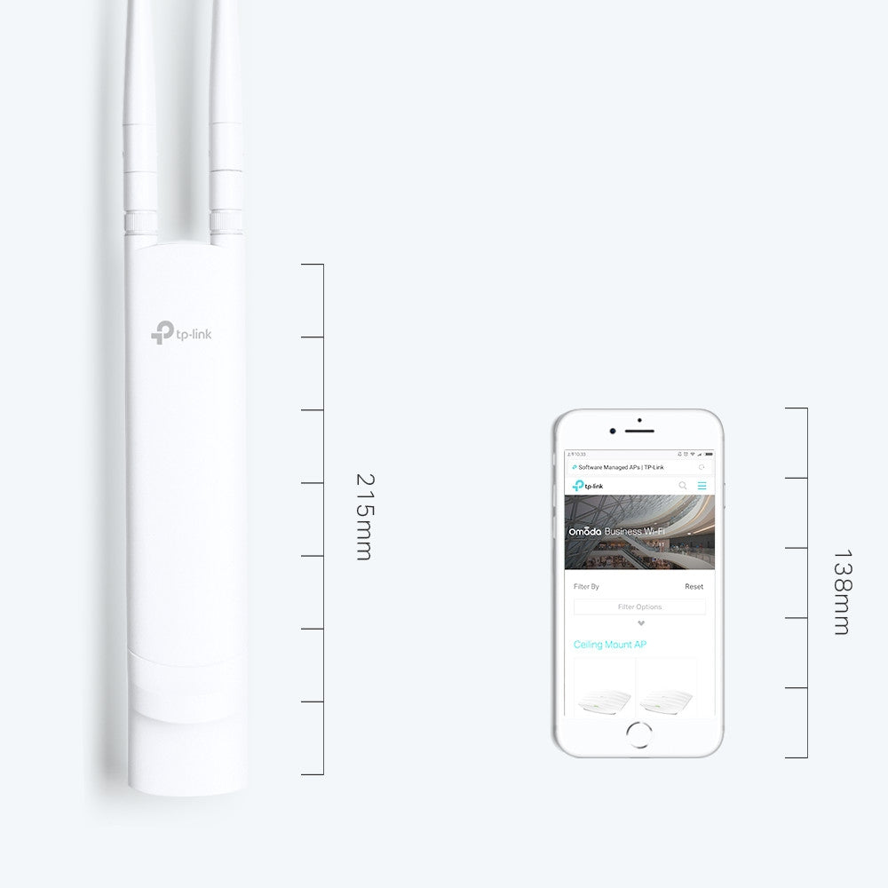 TP-Link EAP110-Outdoor 300Mbps Outdoor Wireless N Access Point – Long-Range Wi-Fi, IP65 Weatherproof, Passive PoE, Omada SDN, Seamless Roaming | SKU: EAP110-Outdoor