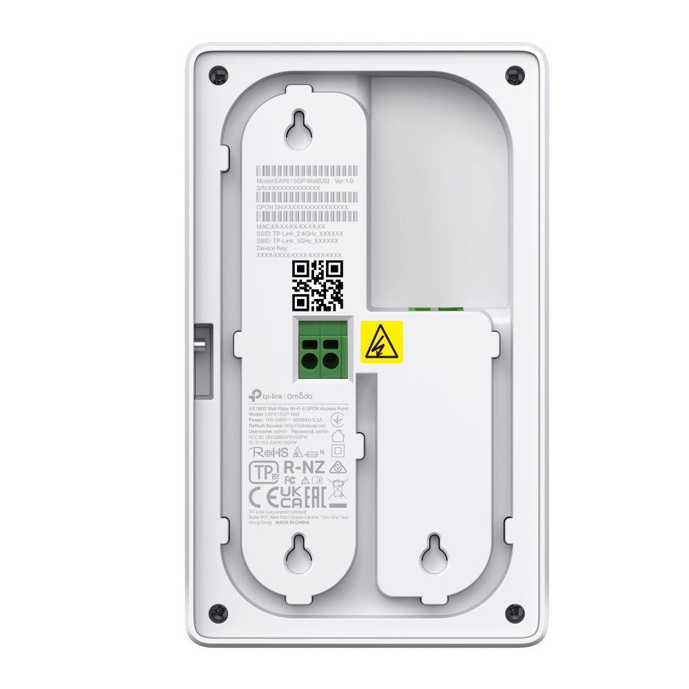 TP-Link Omada EAP615GP-Wall AX1800 Wi-Fi 6 Wall Plate GPON Access Point | GPON Port | Omada Mesh | Seamless Roaming | Enterprise Fibre Networking