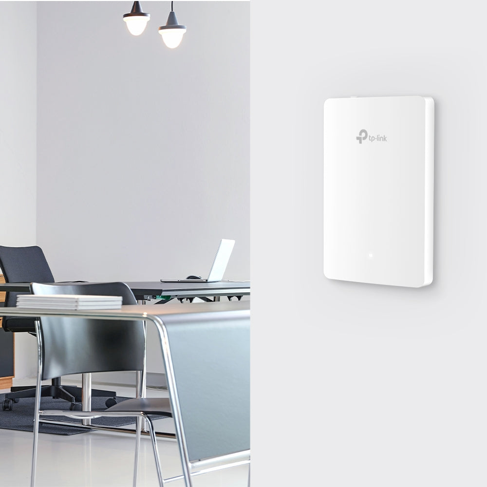 TP-Link EAP615-Wall AX1800 Wall Plate WiFi 6 Access Point – High-Speed Dual-Band, PoE Pass-Through, Omada SDN, Secure Guest Network, 4 Gigabit Ports | SKU: EAP615-Wall