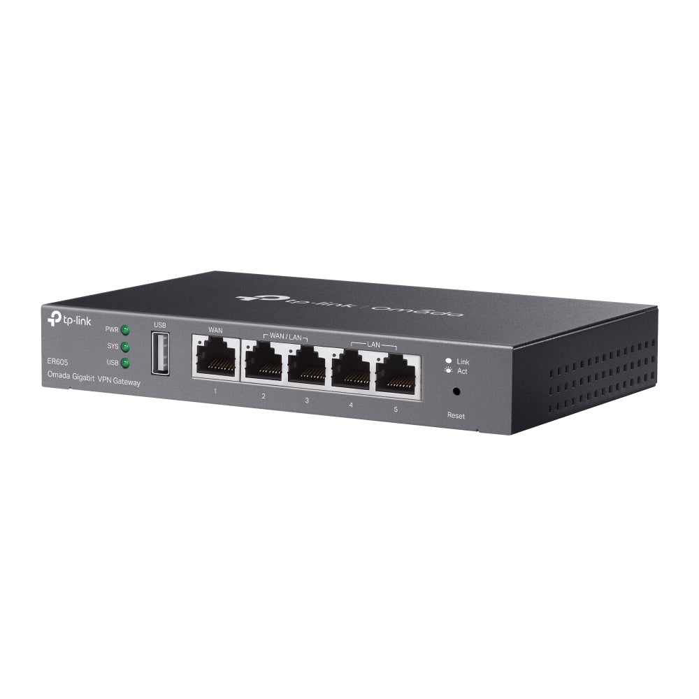 TP-Link ER605 Omada Gigabit VPN Gateway | High-Security Multi-WAN Router with Centralized Cloud Management