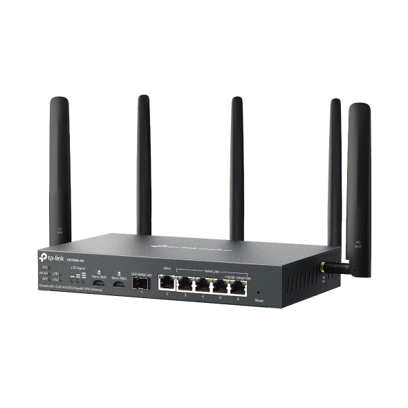 TP-Link ER706W-4G Omada 4G+ Cat6 AX3000 Gigabit VPN Gateway | Dual-Band Wi-Fi 6, LTE Failover & Advanced VPN