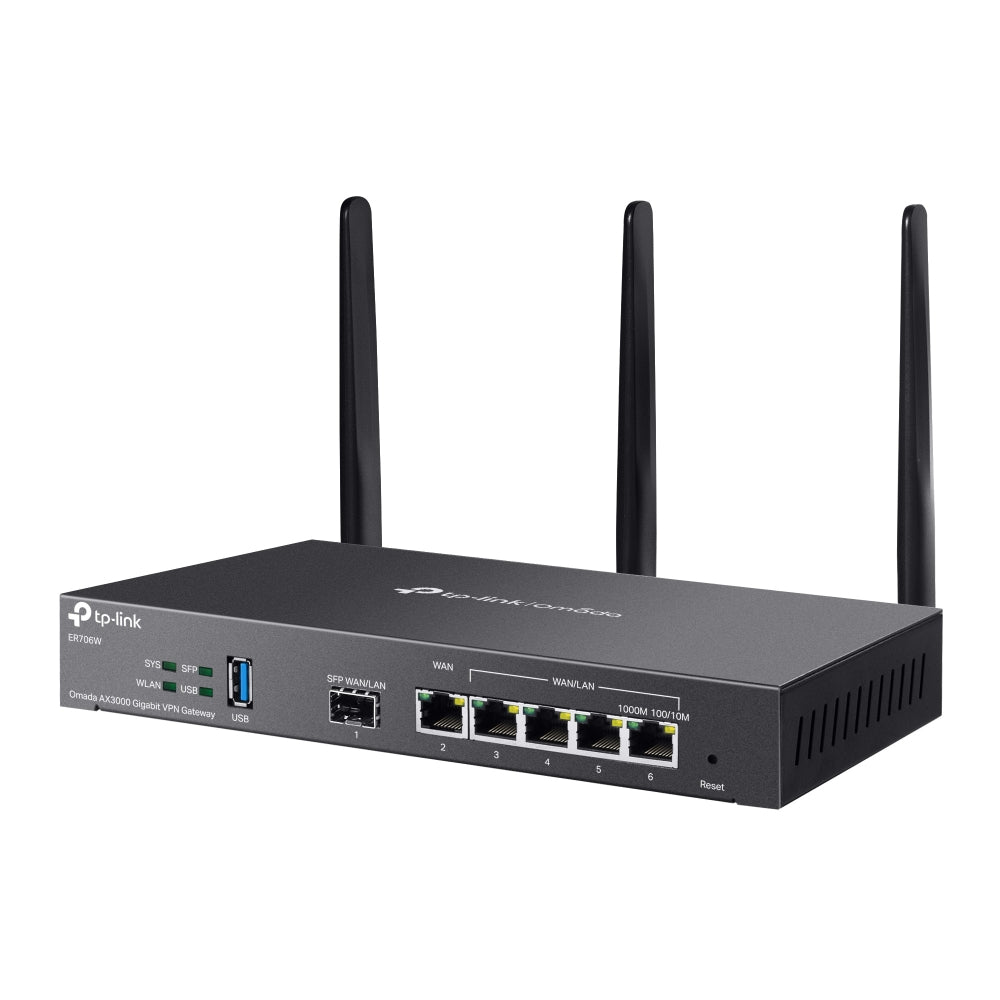 TP-Link ER706W Omada Gigabit AX3000 Wi-Fi 6 VPN Gateway | Dual-Band Wi-Fi 6, Multi-WAN, and Advanced VPN Security |