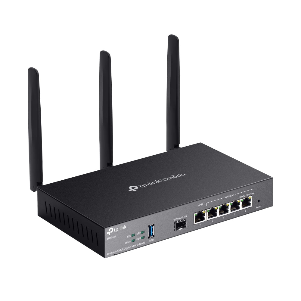 TP-Link ER706W Omada Gigabit AX3000 Wi-Fi 6 VPN Gateway | Dual-Band Wi-Fi 6, Multi-WAN, and Advanced VPN Security |