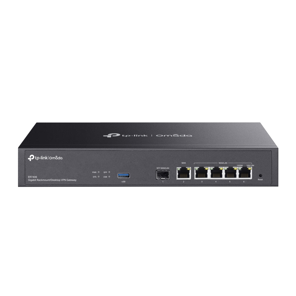 TP-Link ER7406 Omada Gigabit Rackmount/Desktop VPN Gateway | Multi-WAN Security Gateway with Advanced VPN, SD-WAN & Cloud Management | SKU: ER7406