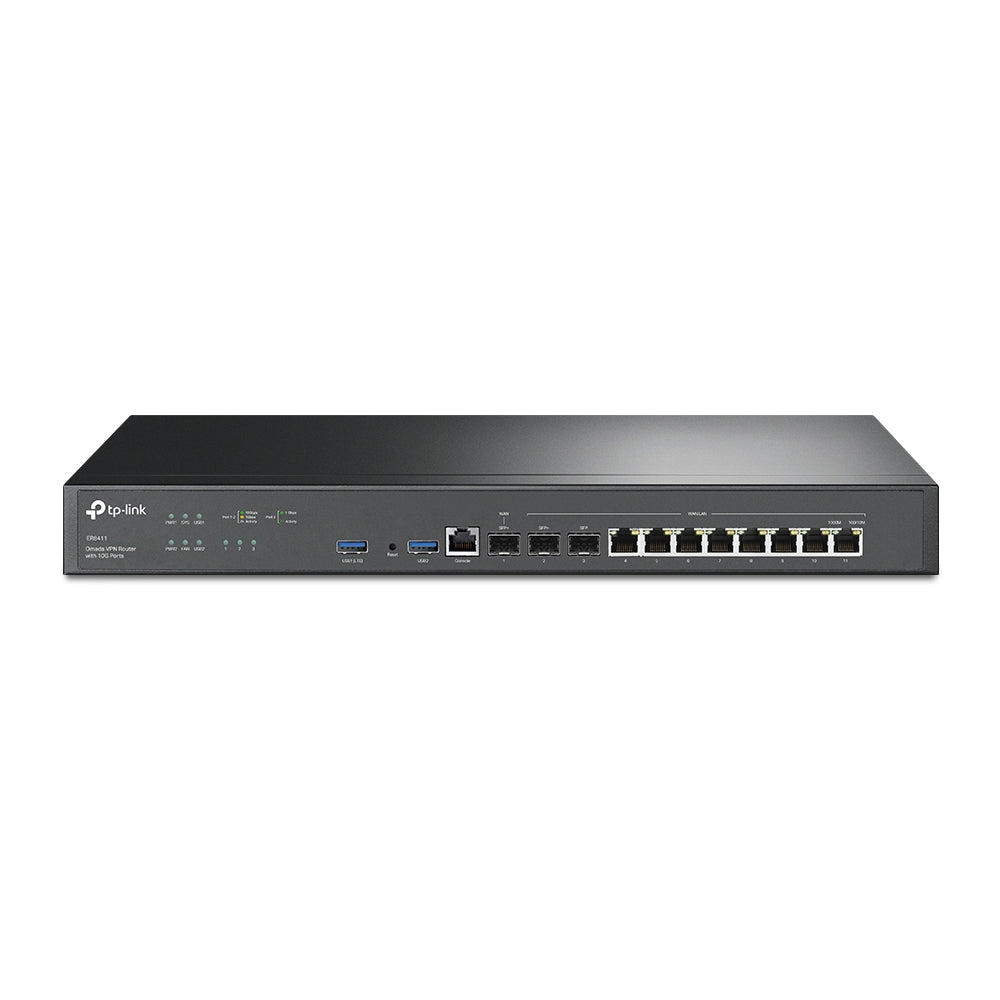 TP-Link ER8411 Omada VPN Gateway with 10G Ports | Multi-WAN Security Gateway | Enterprise-Class VPN, SD-WAN, and Intelligent Network Management | SKU: ER8411