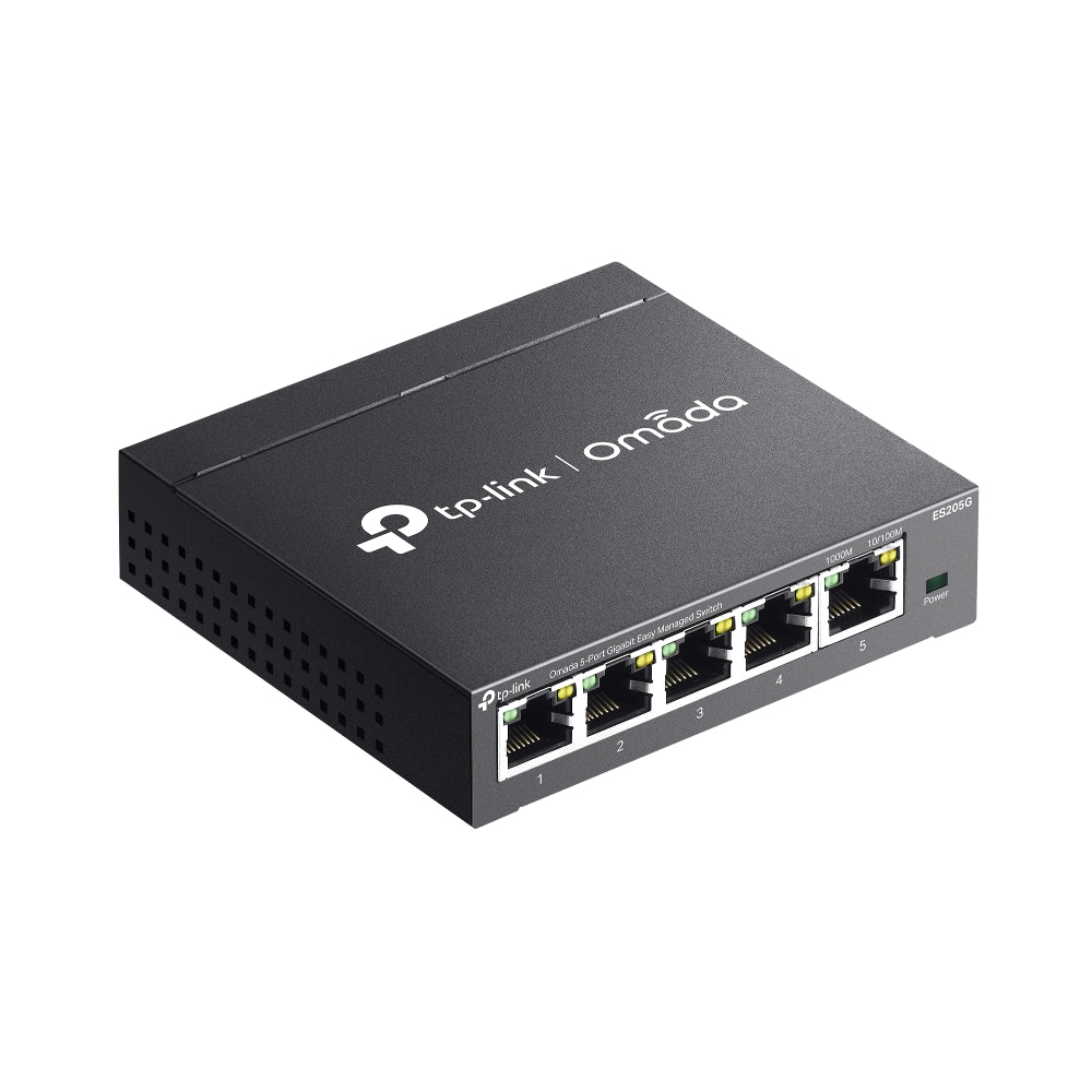 TP-Link Omada ES205G 5-Port Gigabit Easy Managed Switch | Silent Fanless Design, Omada Cloud Management, VLAN & QoS