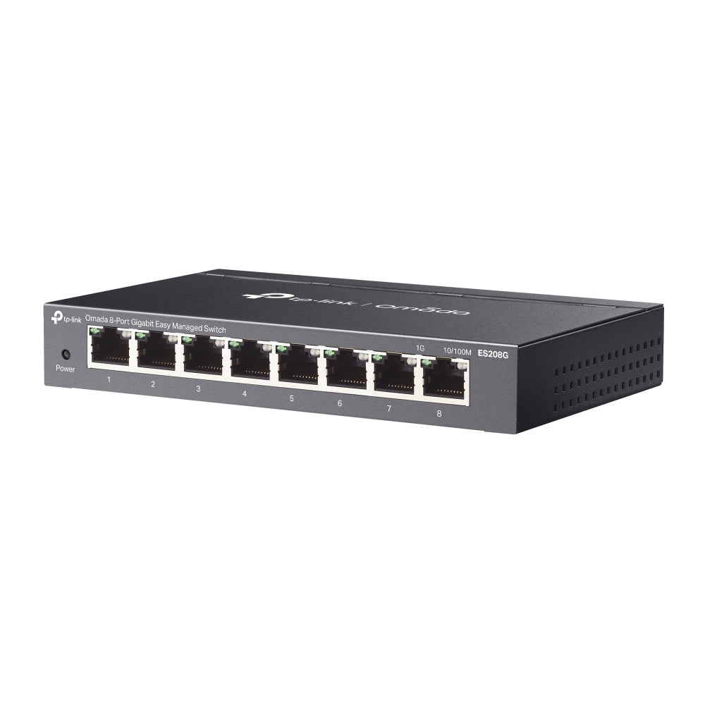 TP-Link Omada ES208G 8-Port Gigabit Easy Managed Switch | Silent Fanless Design, Omada Cloud Management, VLAN & QoS