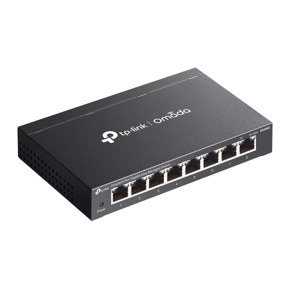 TP-Link Omada ES208G 8-Port Gigabit Easy Managed Switch | Silent Fanless Design, Omada Cloud Management, VLAN & QoS