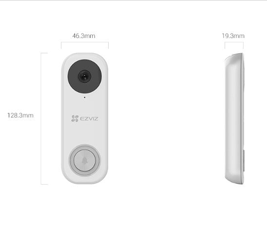 EZVIZ DB1C Wi-Fi Video AI Doorbell With Two-way Talk, Movement sensor