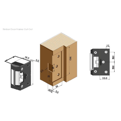 FSH FES15 Electric Strike – Non-Monitored, Fail Safe/Fail Secure