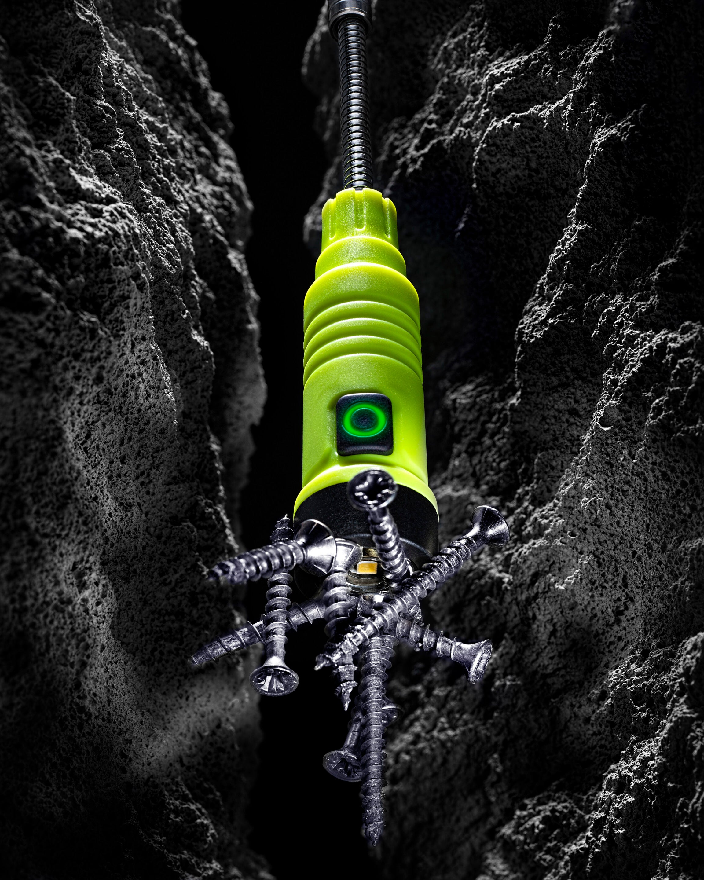 UNILITE FLX-125 Telescopic Magnetic LED Inspection Light – 125 Lumens, IP65/IK09, Rechargeable Li-ion, Pocket Clip, Black Aluminium