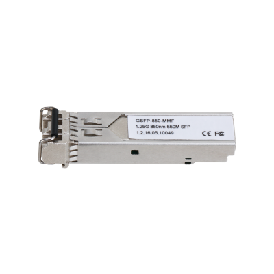 Dahua GSFP-850-MMF Gigabit fibre optic module with LC connector, 850nm wavelength, multi-mode, 1Gbps, 550m range.