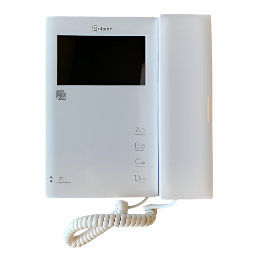 Golmar GL‑Tekna‑S Plus 4.3″ Colour Video Intercom Monitor – CAT5 / 3‑Wire + Coax, Hands‑Free, Intercom, Concierge/ Panic Call (SKU GL‑Tekna‑S Plus)