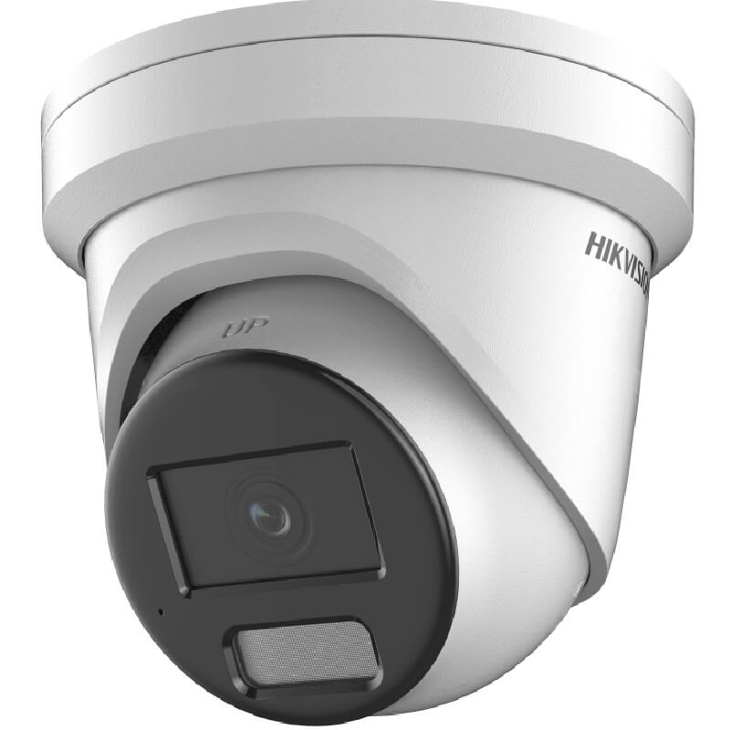 Hikvision 4-channel 8MP AcuSense CCTV kit with NVR and four turret cameras featuring PoE and AI analytics.