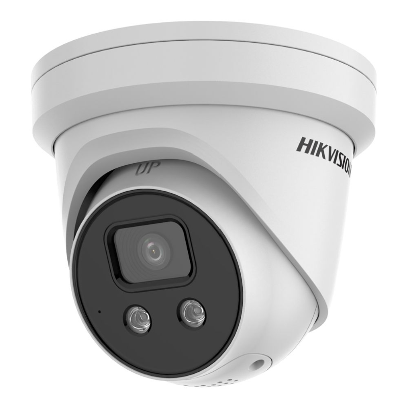 Hikvision 8-Channel CCTV Kit with 8 DS-2CD2386G2-ISU/SL 8MP AcuSense Turret Cameras + DS-7608NI-M2/8P 8K PoE NVR + HDD – Active Deterrence, DarkFighter, H.265+ Compression