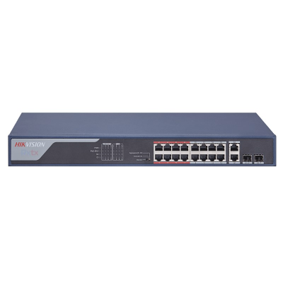 Hikvision 3E1318P-EI 16 Port Managed PoE Switch, 2x Gigabit Uplink, 250W