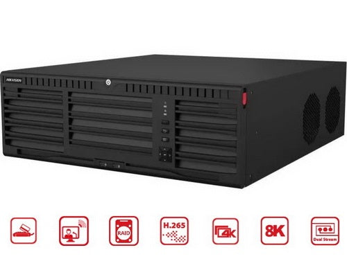 Hikvision 9632NI-M16/R 32 channel M-Series NVR, 320Mbps, 8K, VGA/HDMI, 16 Bay, 3RU with HDD