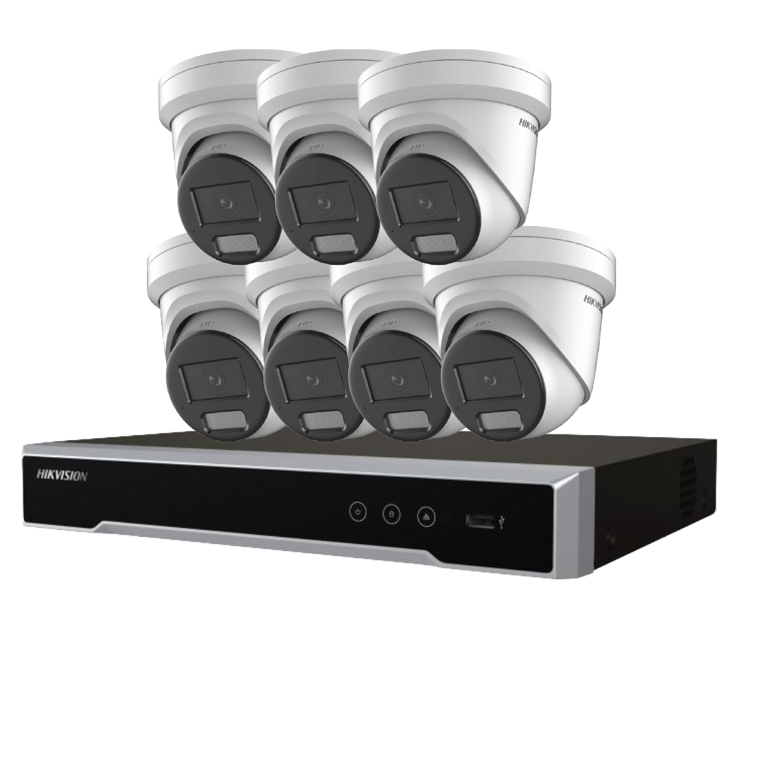 Hikvision 6MP Darkfighter AcuSense PoE upto 8 Camera Security CCTV Kit + 8‑Channel PoE NVR (DS‑2CD2366G2H‑I(U) + DS‑7608NI‑M2/8P) with Optional HDD