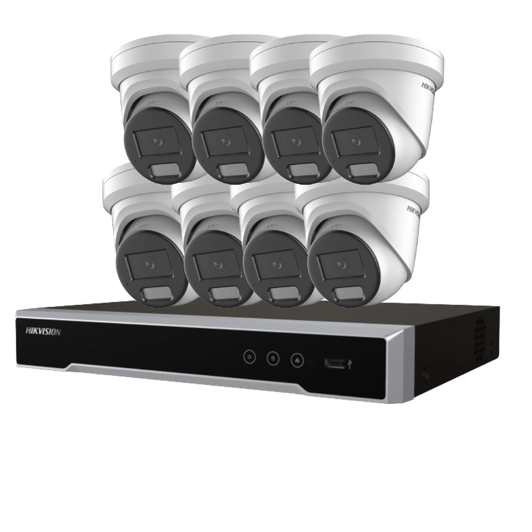 Hikvision 6MP Darkfighter AcuSense PoE upto 8 Camera Security CCTV Kit + 8‑Channel PoE NVR (DS‑2CD2366G2H‑I(U) + DS‑7608NI‑M2/8P) with Optional HDD